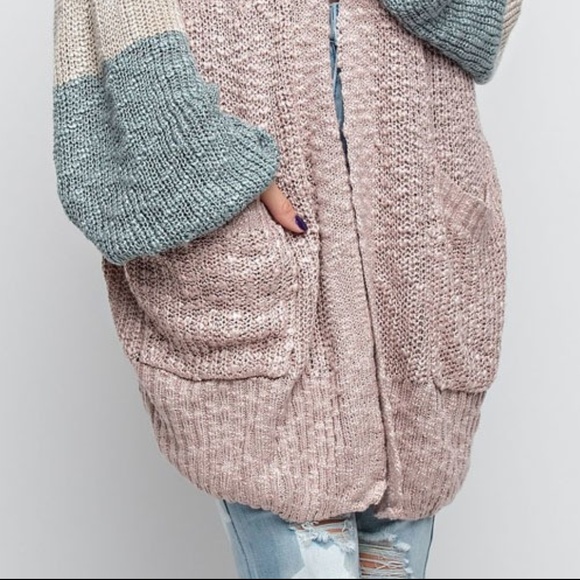 ❄️LAST2️⃣//MAUVE COLOR BLOCK CARDIGAN - Picture 9 of 9